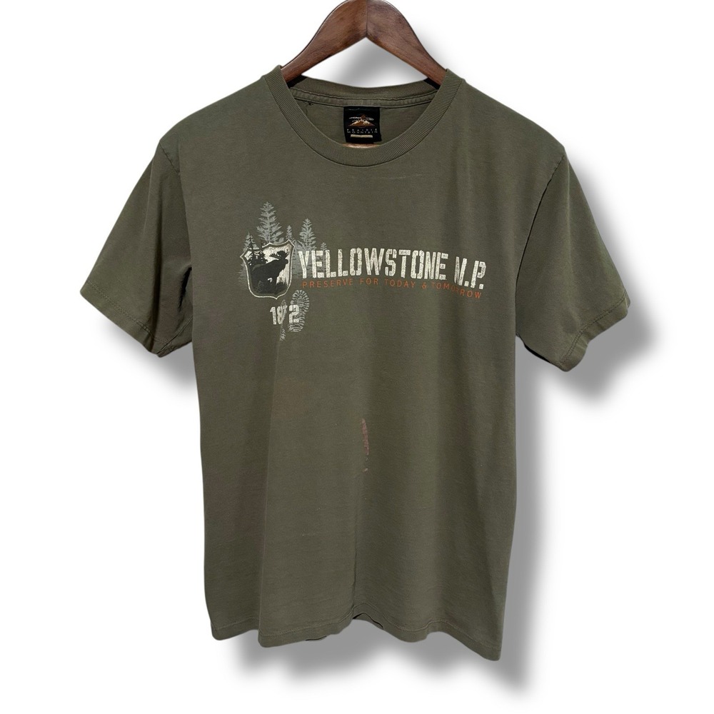 Vintage Y2KYellowstone National Park Men's Graphic T Shirt *Flaw M 18.5 x 26
